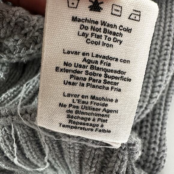 Ugg Sweater Womens Large Gray Chunky Raelynn Turtleneck Ribbed Oversized - Picture 9 of 12